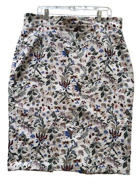 Eva Mendes New York Company Floral Pencil Skirt Size 14 Multicolor Career Wear